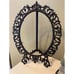 Black cast iron oval frame art easel picture frame
