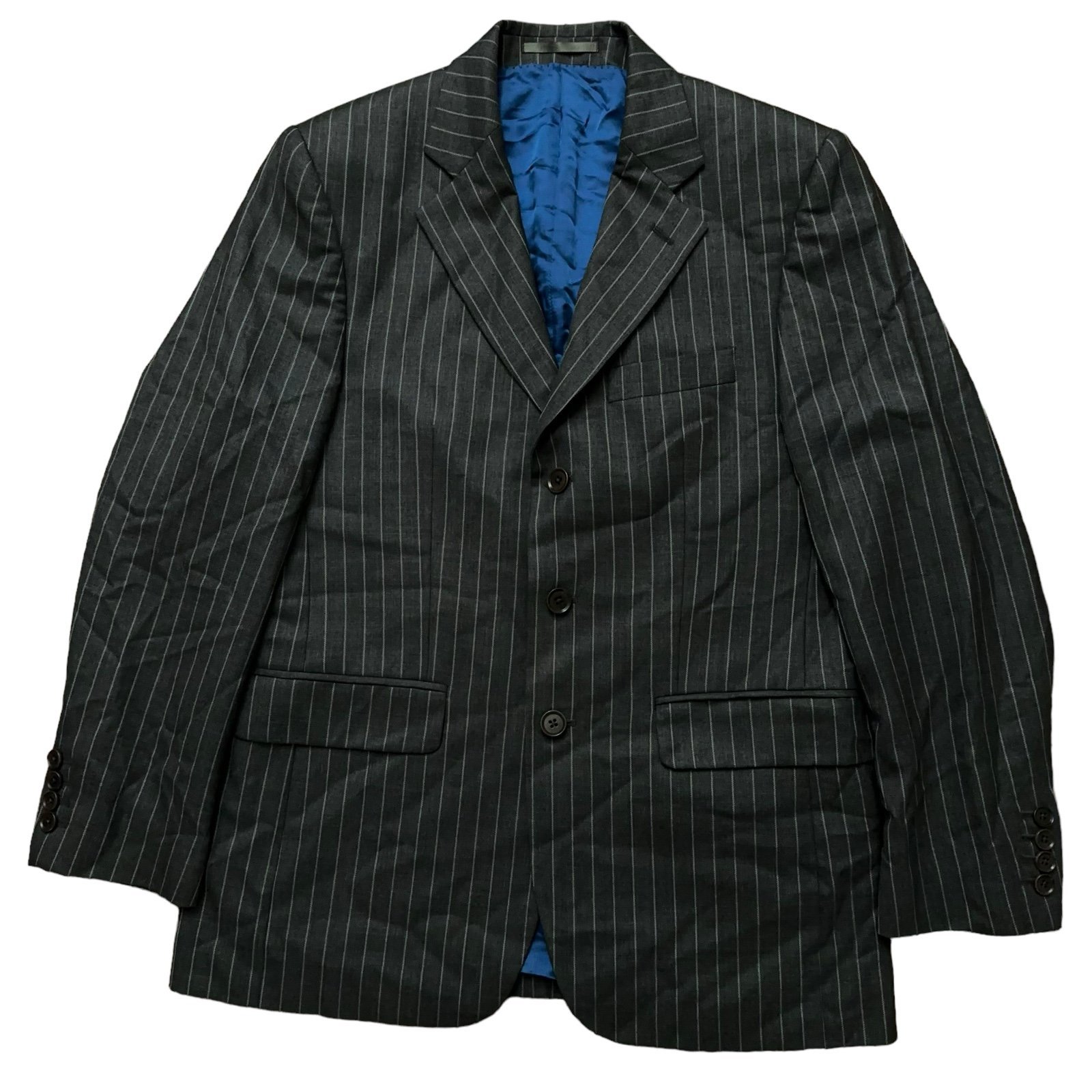 Charles Tyrwhitt Blazer Jacket Mens Size 38S Sports Coat Wool Gray Striped