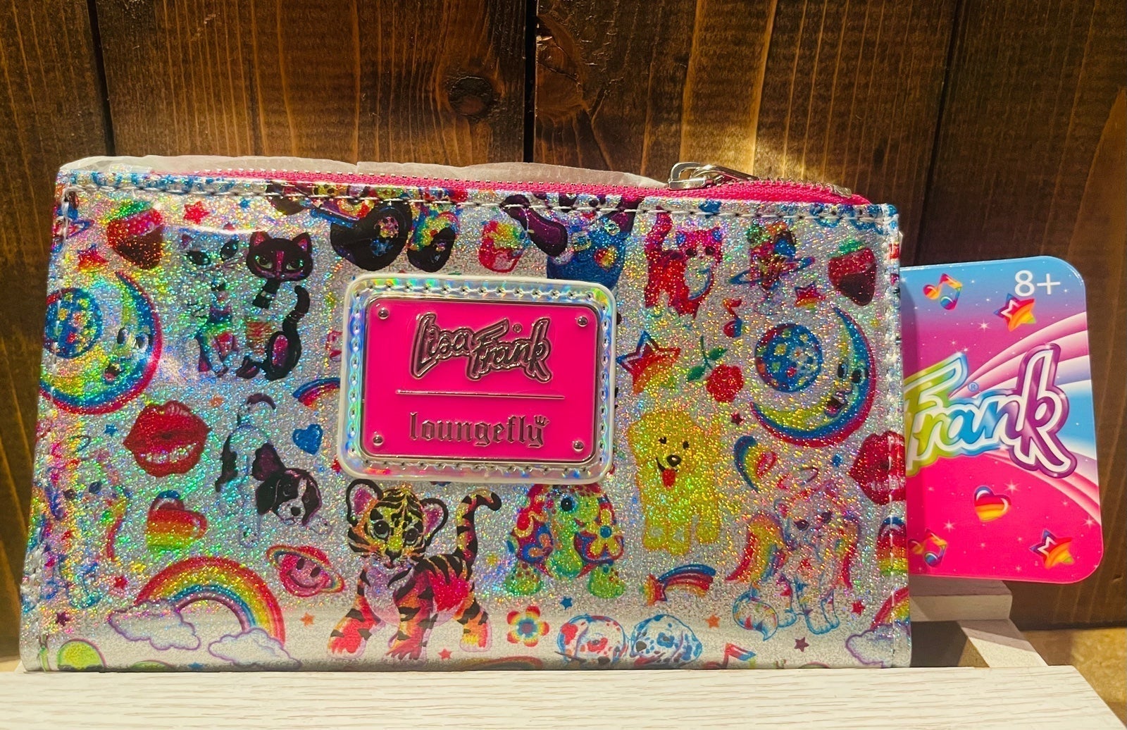 Loungefly Lisa Frank Iridescent Prism Holographic Flap Wallet