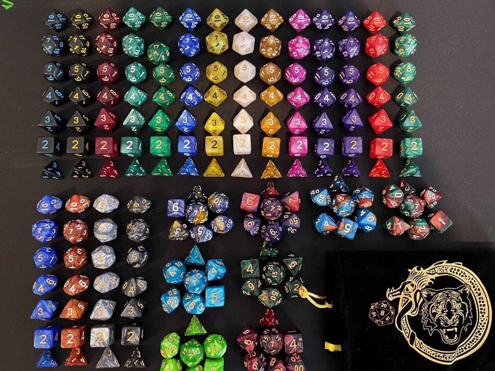 182 pcs DND Dice Sets w/ a Large Drawstring Bag Dungeons Dragons, RPG MTG