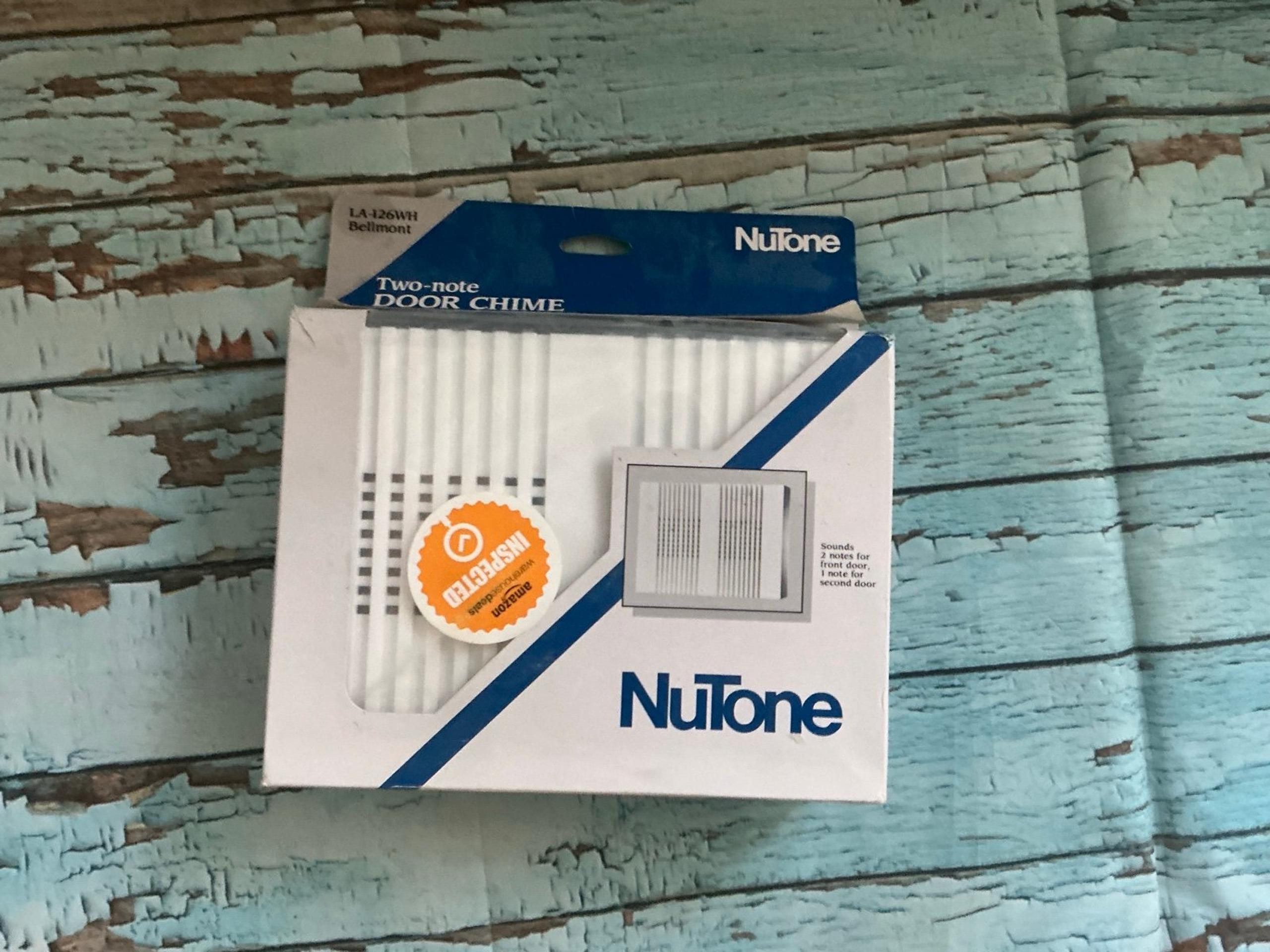 NuTone Two-Note Door Chime LA-126WH is a white rectangular door chime