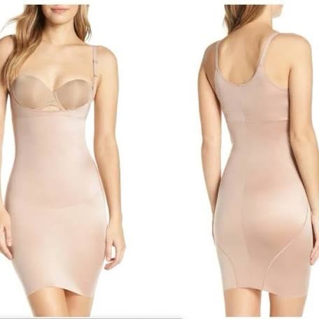 Spanx XSmall Slip SmartGrip Open-Bust Full Slip Open Bottom in Foundation NWT