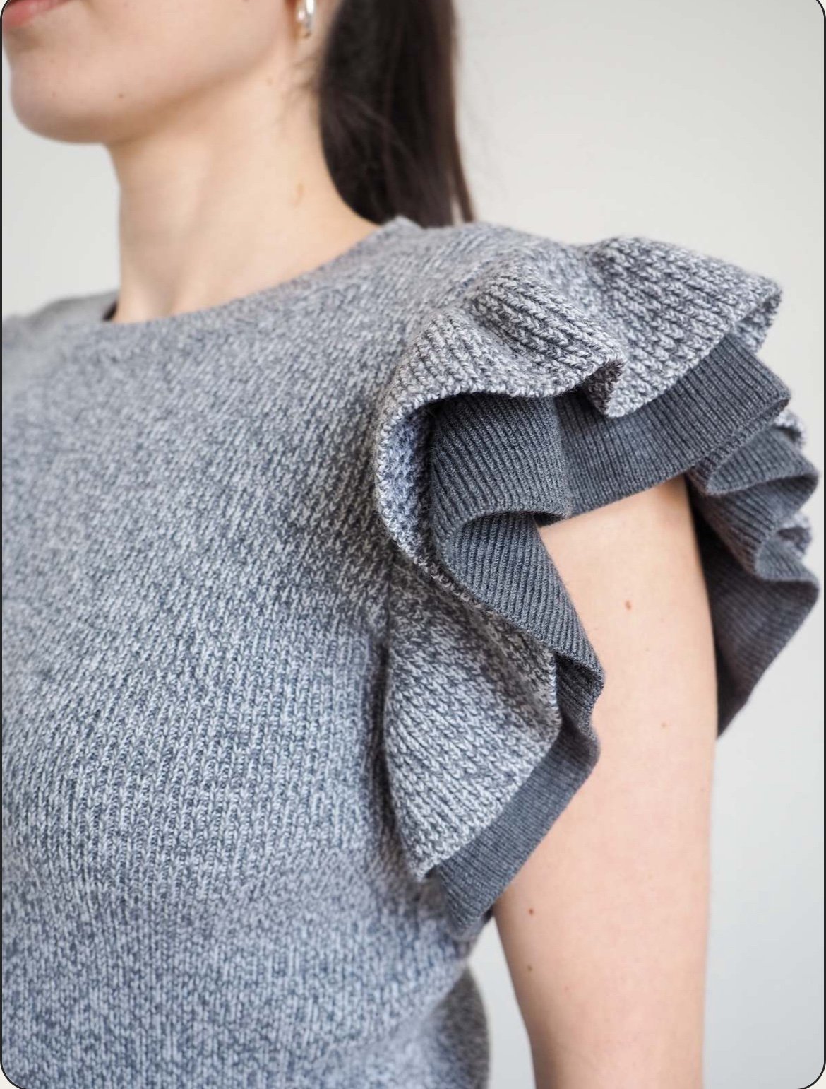 Club Monaco Merino Wool Ruffle Knit (Size Small)