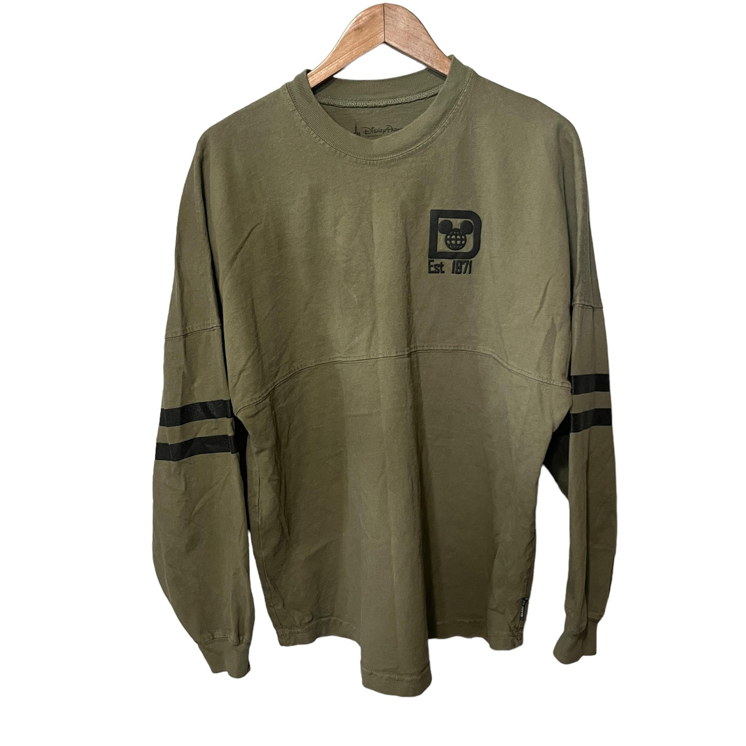 Walt Disney World Spirit Jersey Olive Women's Slouchy Sweatshirt Comfy Lounge M