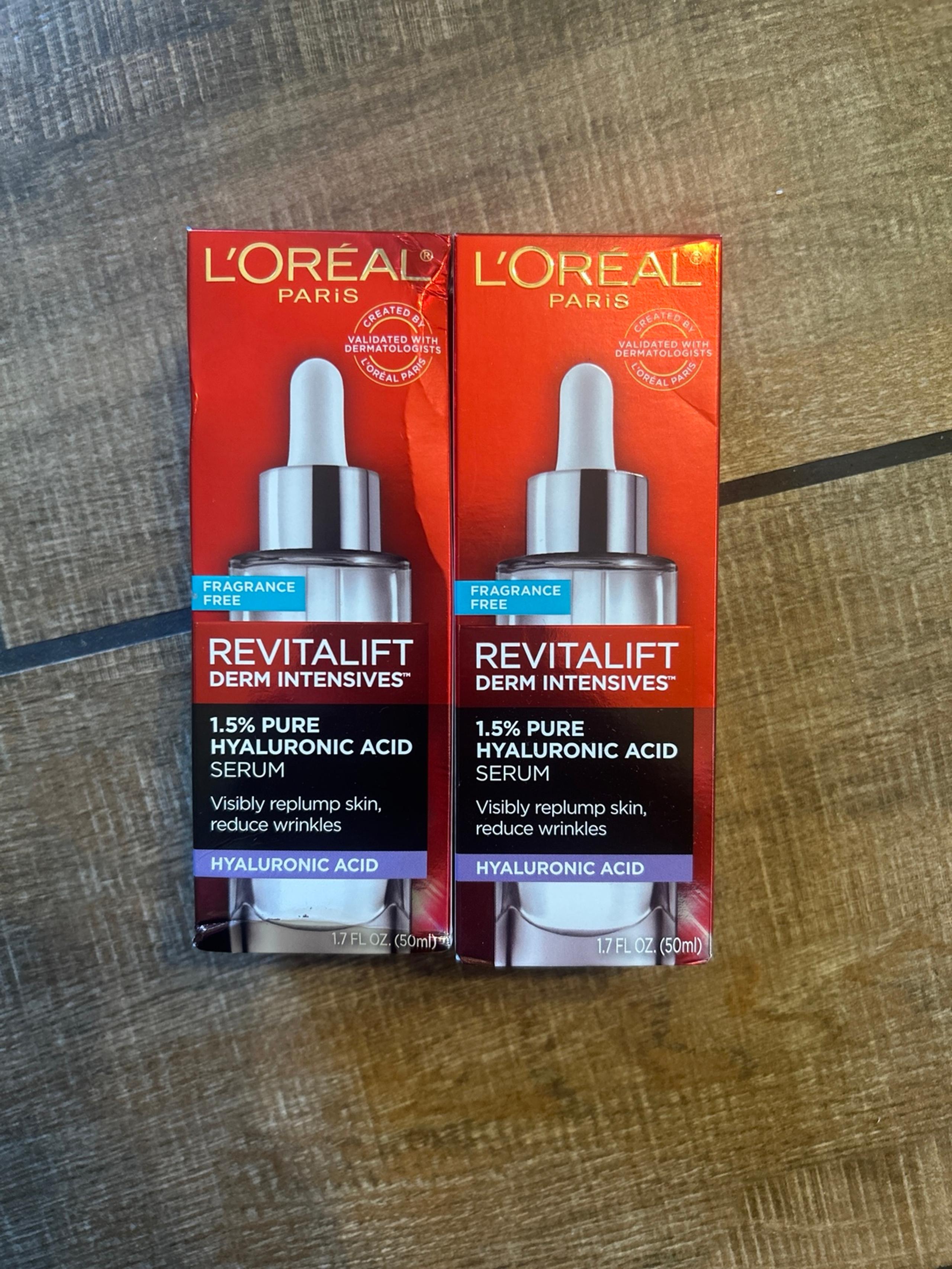 LOreal Paris Revitalift Derm Intensives 1.5% Pure Hyaluronic 1.7 Oz Set of 2 BNI