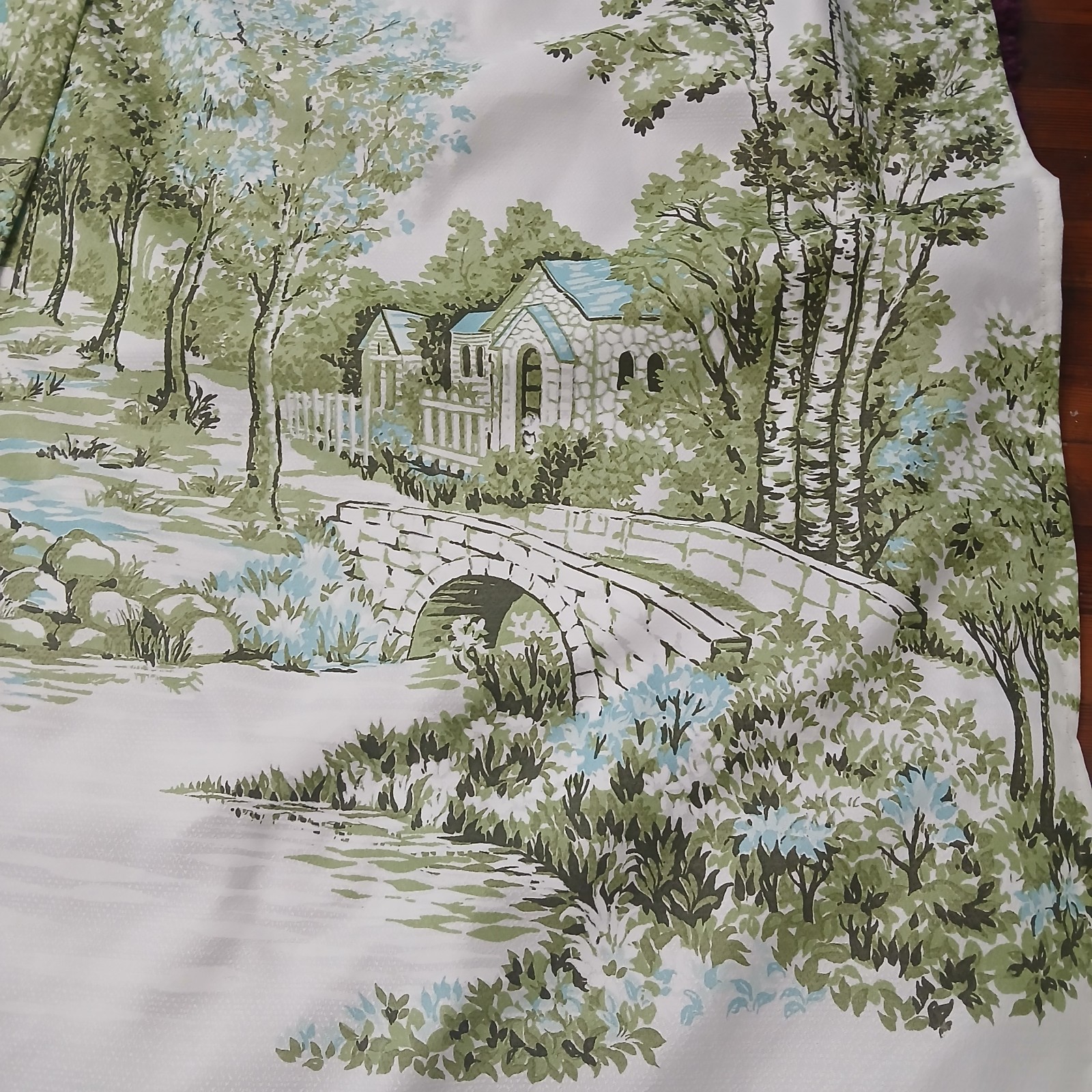 VINTAGE UNIQUE PAIR STONE HOUSE COTTAGE DRAPES