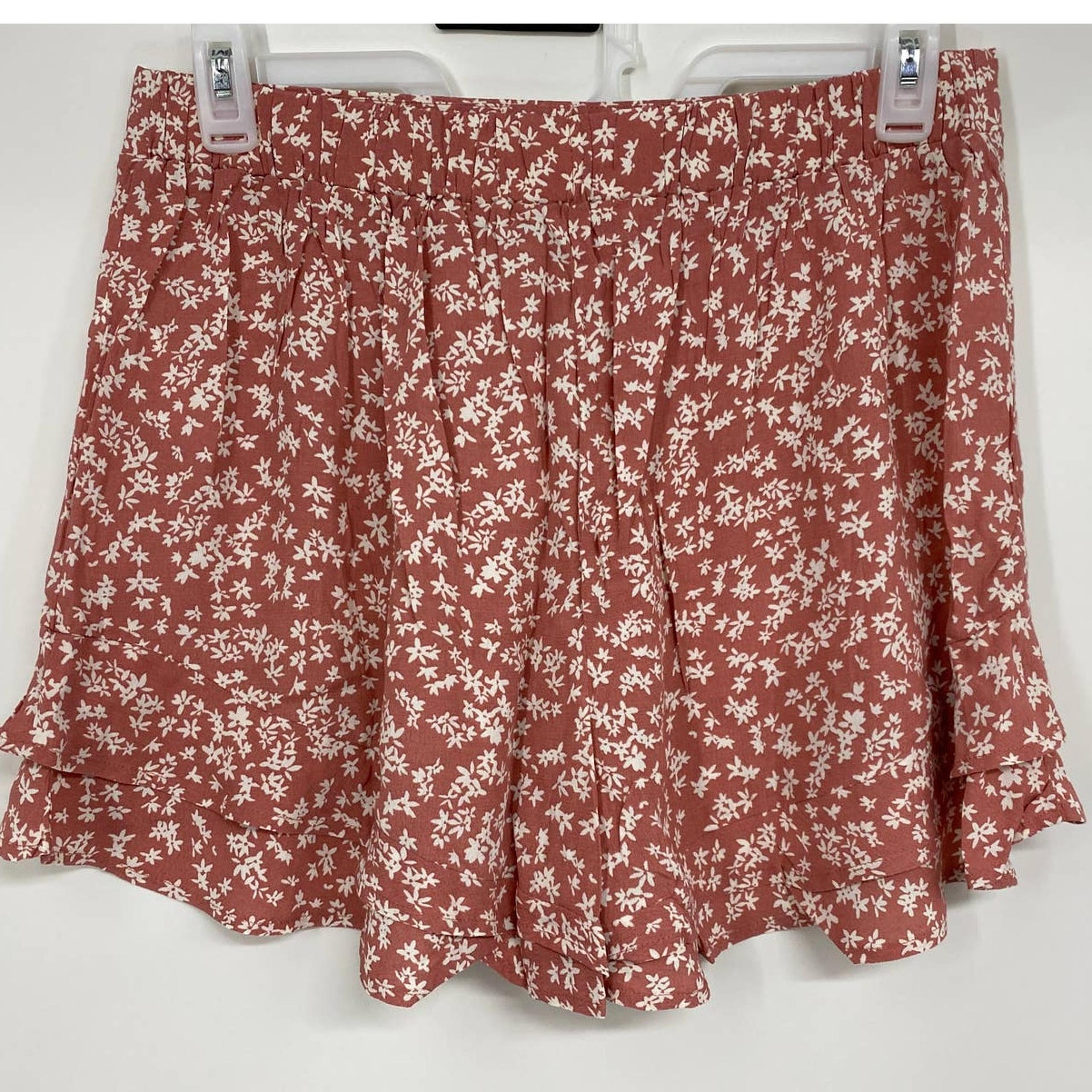 Cotton On Womens Pink White Floral Fifi Frill Shorts NEW Size 10