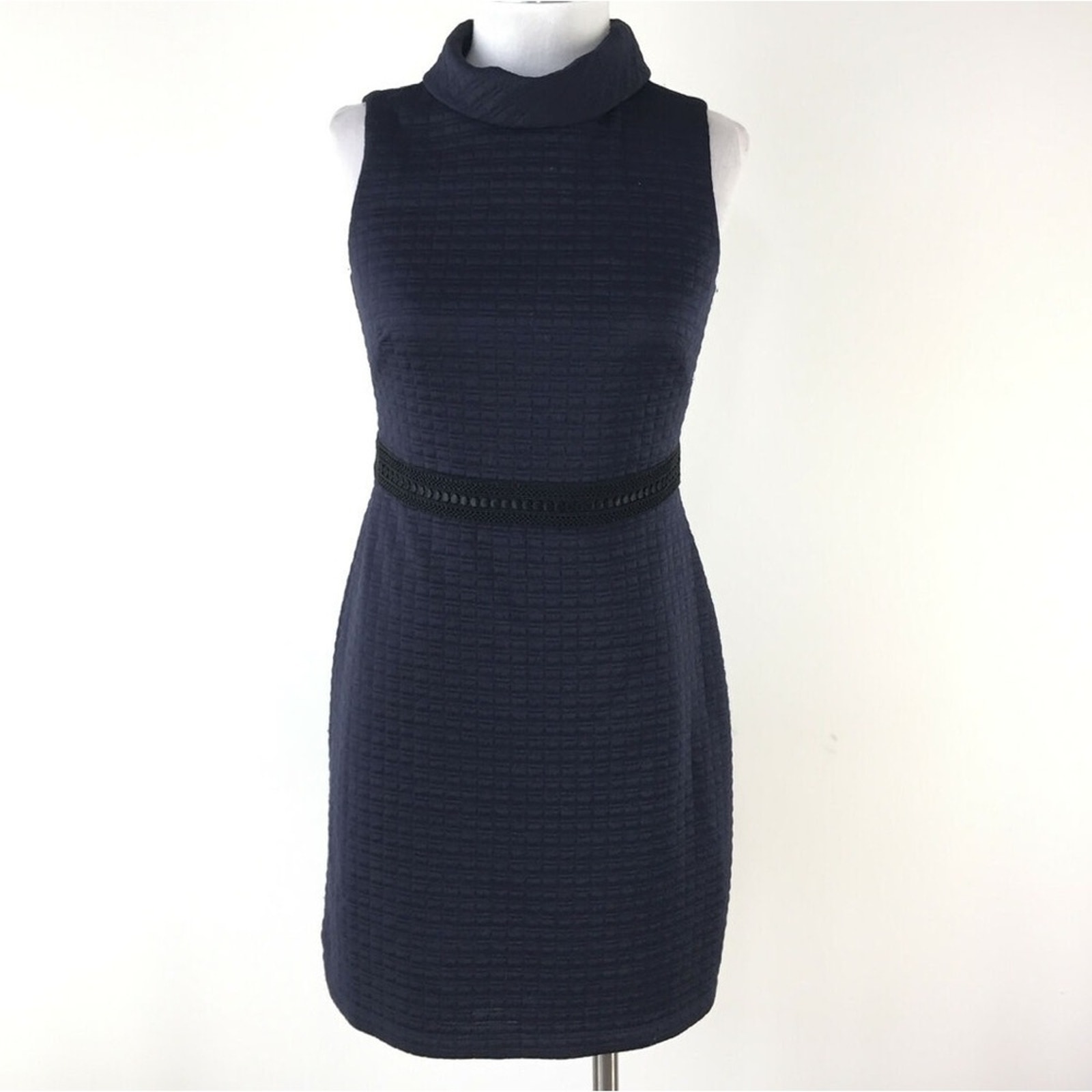 Vince Camuto Navy blue Dress Cowl neck Sleeveless Career Cocktail Sheath plus 16
