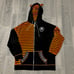 Skelanimals Diego Black & Orange Split Stripe Girls Oversized Hoodie