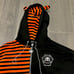 Skelanimals Diego Black & Orange Split Stripe Girls Oversized Hoodie
