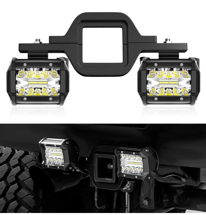 4 Inch 60W Led Pods with 2.5 Inch Tow Hitch Mounting Brackets