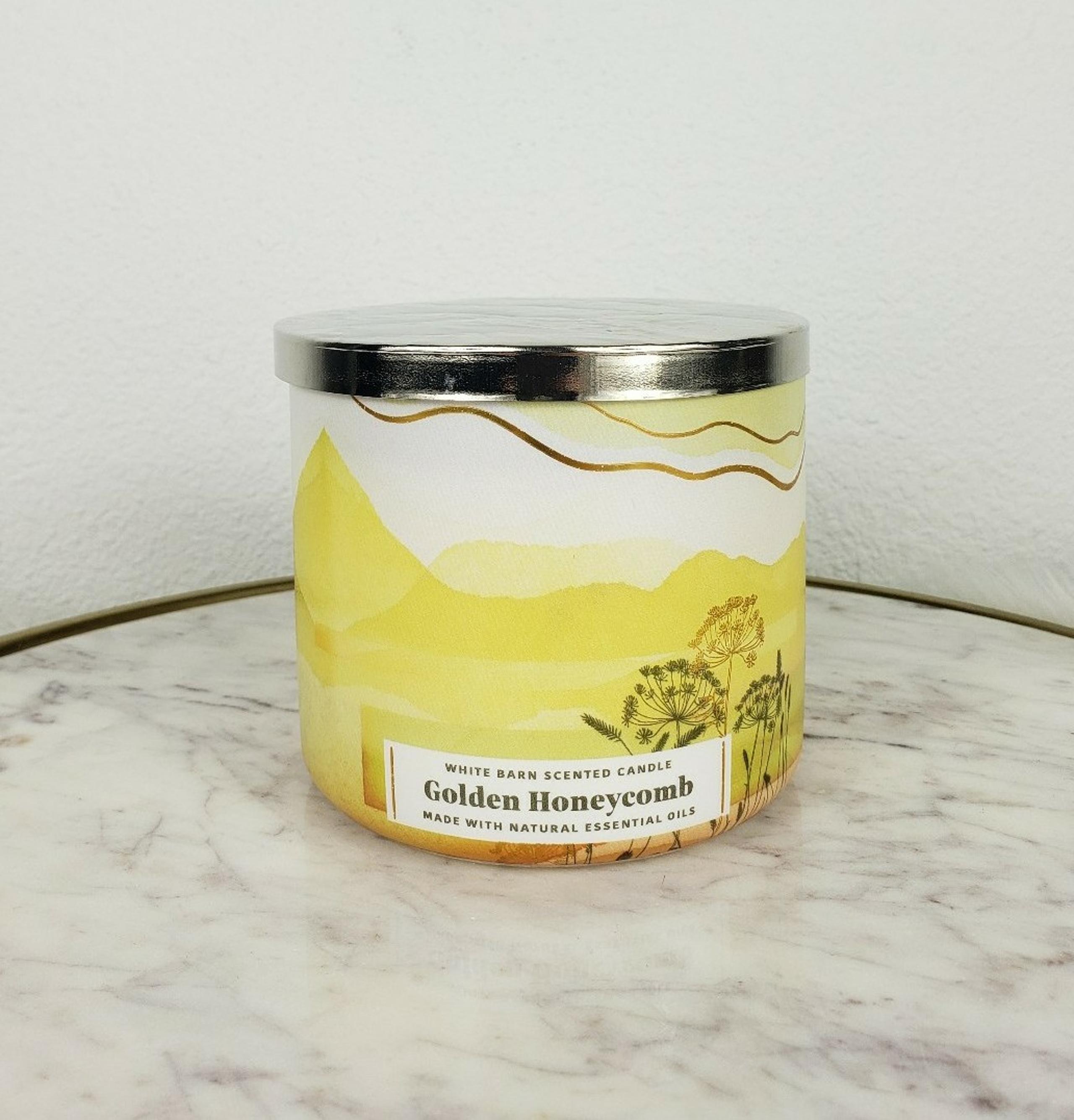 BBW Golden Honeycomb 3-wick Candle Honey, Vanilla and Butterscotch