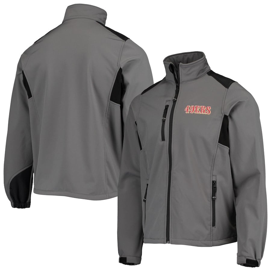 Men's San Francisco 49ers Dunbrooke Charcoal Softshell Fleece Full-Zip Jacket