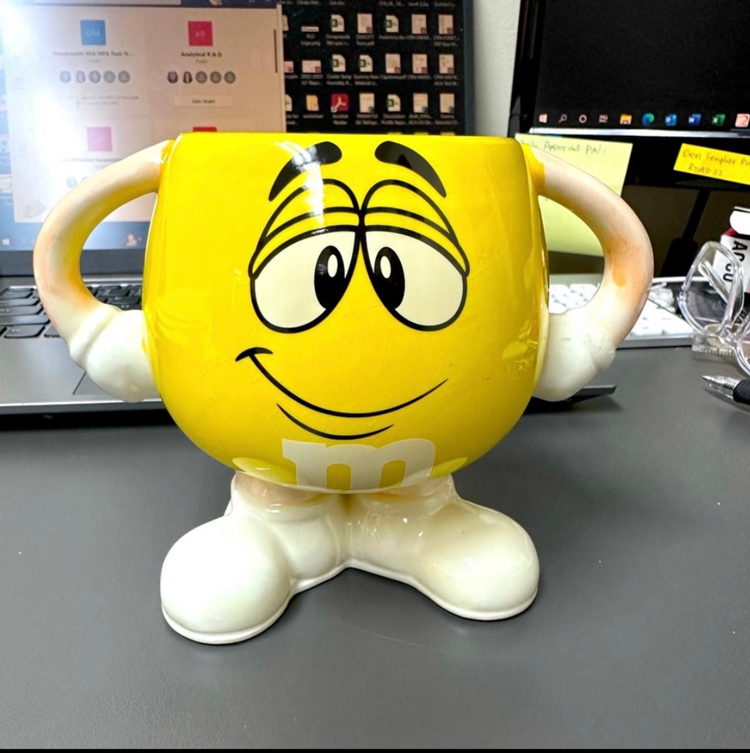 Vintage M&M Yellow 3D Arms and Legs Full Body Coffee Mug