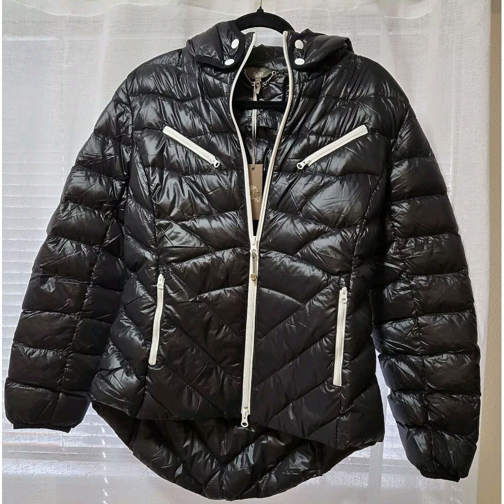 Goode Rider Out and About Womens Jacket Puffer Hood Light Weight Sz Lrg NWT New