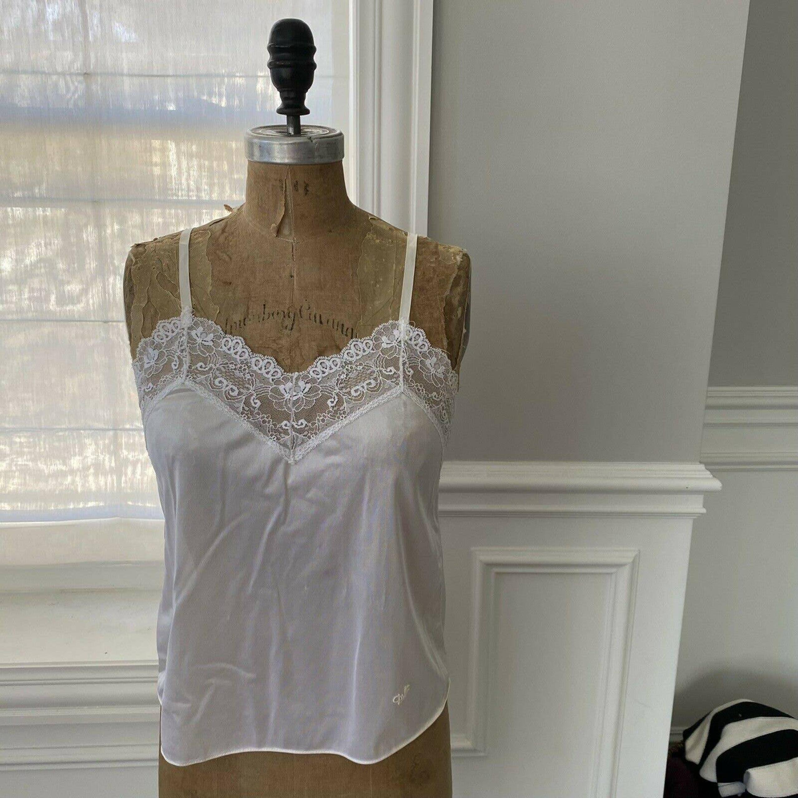 Vintage Diane von Furstenberg Camisole Nylon Lace Ivory Size 32