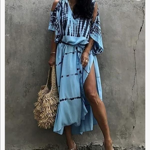 NEW Cold Shoulder Kaftan Dress