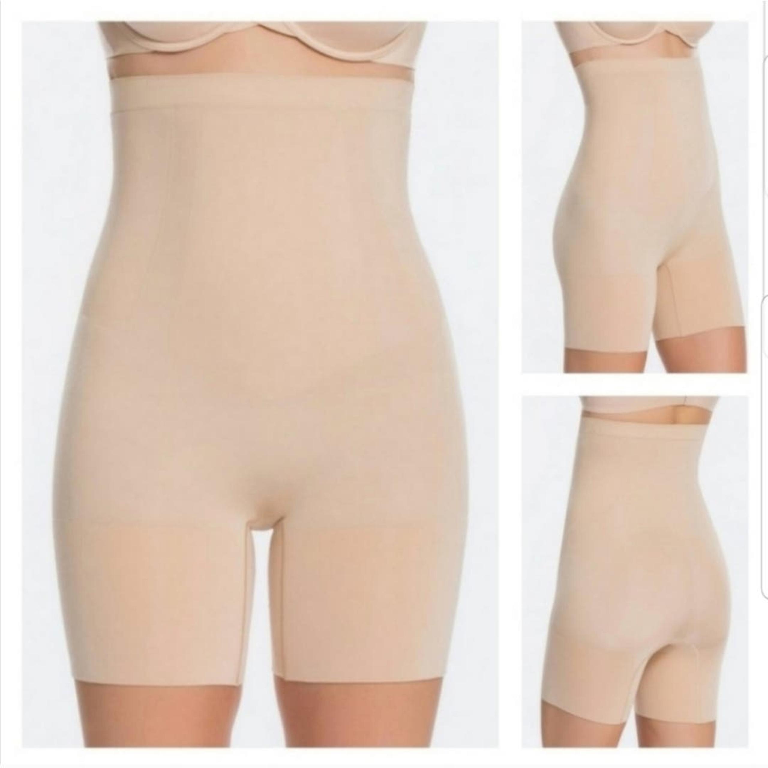 SPANX OnCore High-Waisted Mid-Thigh Short in Nude size Medium 33178