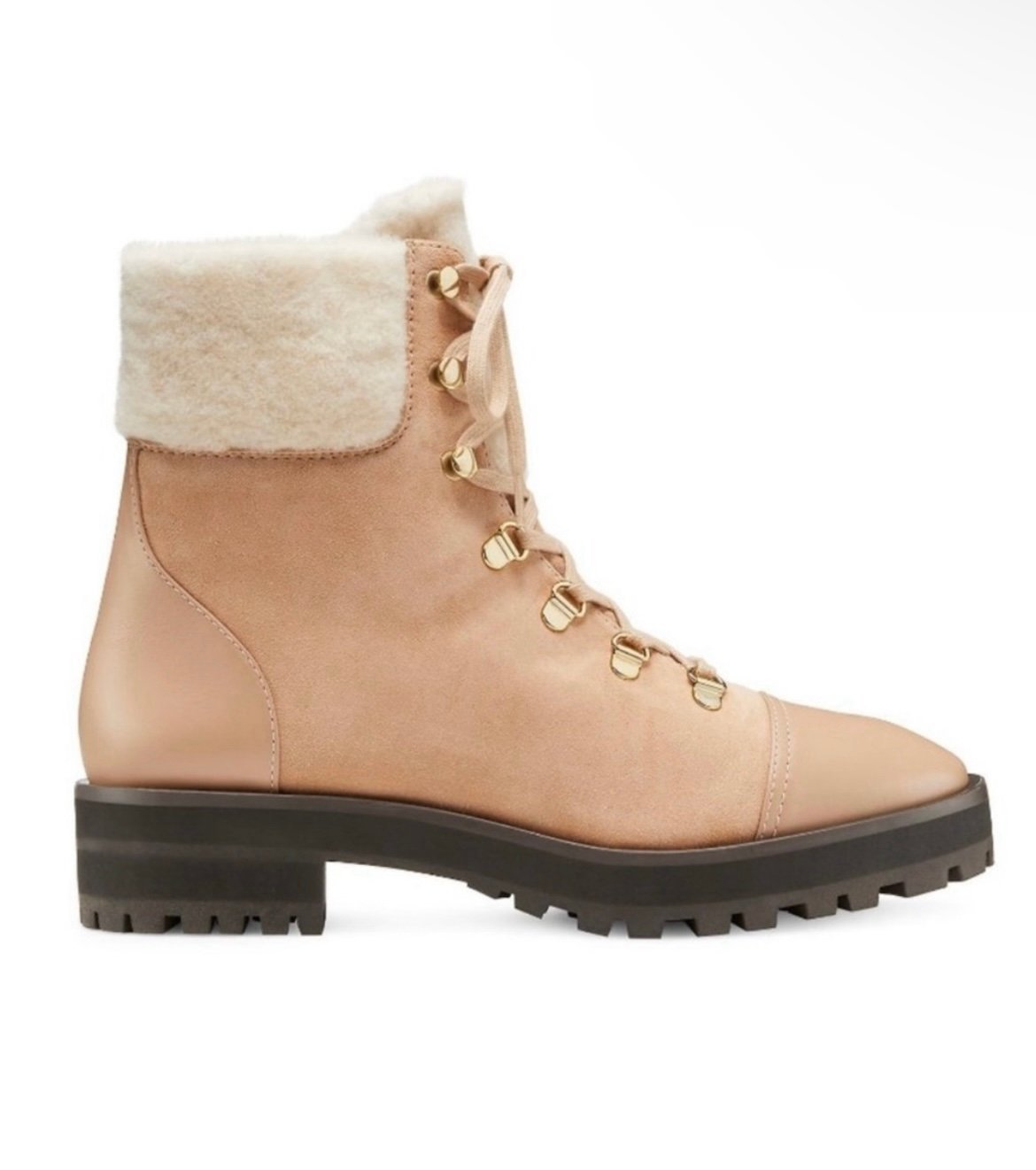 NWT Stuart Weitzman Alpine Leather & Suede Shearling Boots 6.5