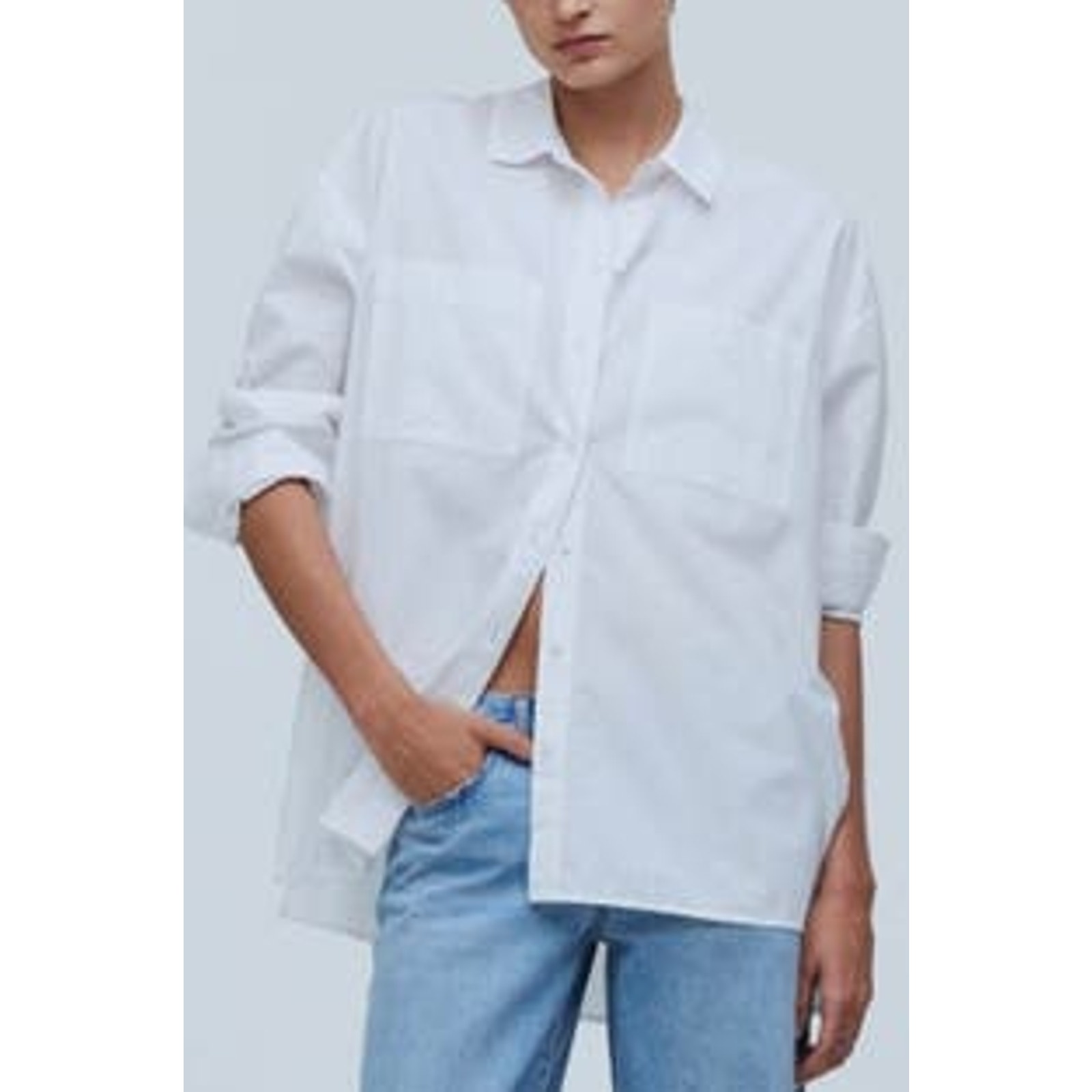 Madewell Oversized Long Sleeve Straight Hem Button Up Shirt US Women's XS New