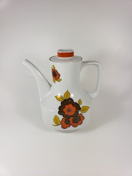 Eschenbach Retro Coffee Pot MCM with Orange & Brown Flowers