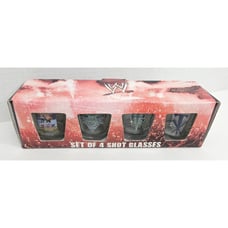 WWE World Wrestling Entertainment Drink Shot Glass Set Of 4 Cena Undertaker Etc
