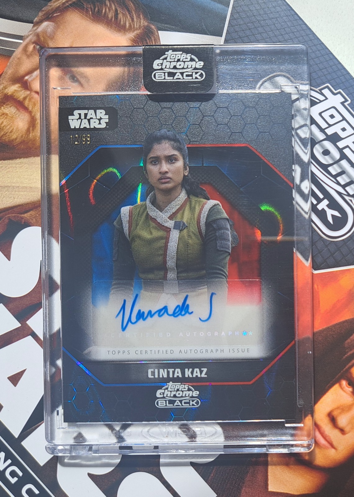 2024 Topps Chrome Black Star Wars CINTA KAZ V. Sethu Auto Blue-Red Refractor /99