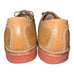 Vtg 80s Florsheim Men's 9.5 C Tan/Brown Suede/Smooth Saddle Shoes Red Soles