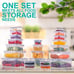 50 Pcs Large Food Storage Containers with Lids