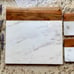 NEW Square Marble & Wood Tray + 2Pc Coaster Set