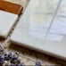 NEW Square Marble & Wood Tray + 2Pc Coaster Set