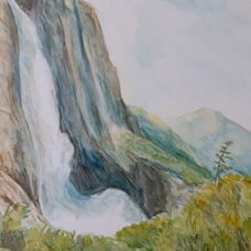 Yosemite waterfall. Painting by me