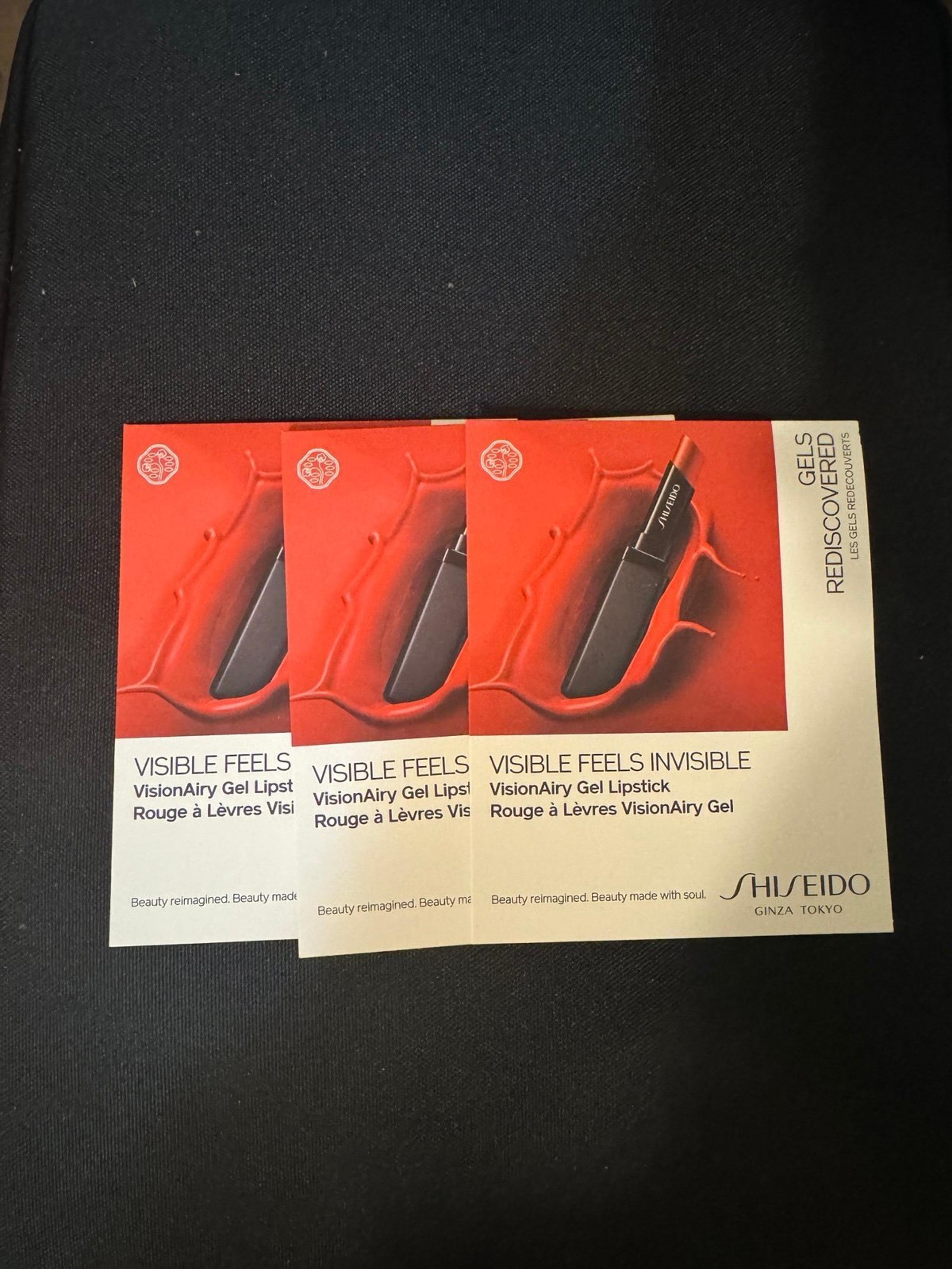 3pcs Brand new Shiseido visionairy gel lipstick sample shade 208 215 221 223