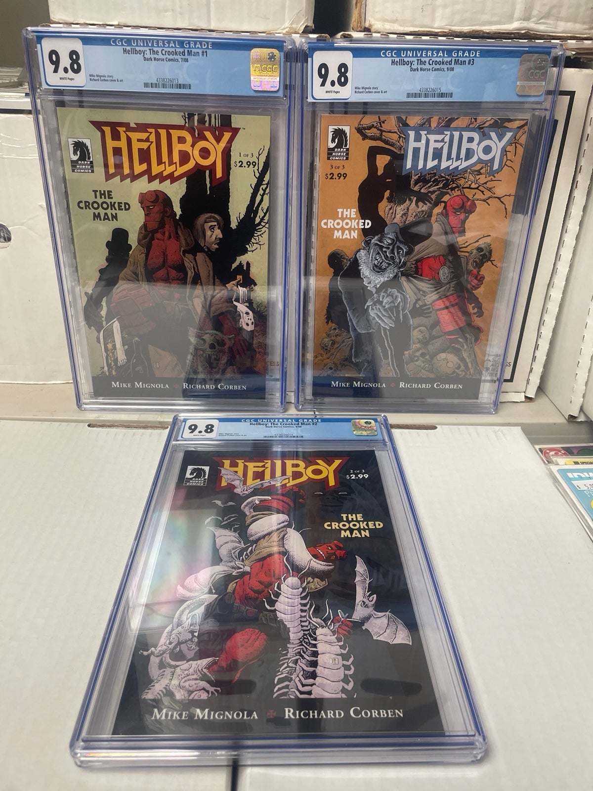 Hellboy Crooked Man 1, 2, 3 CGC 9.8