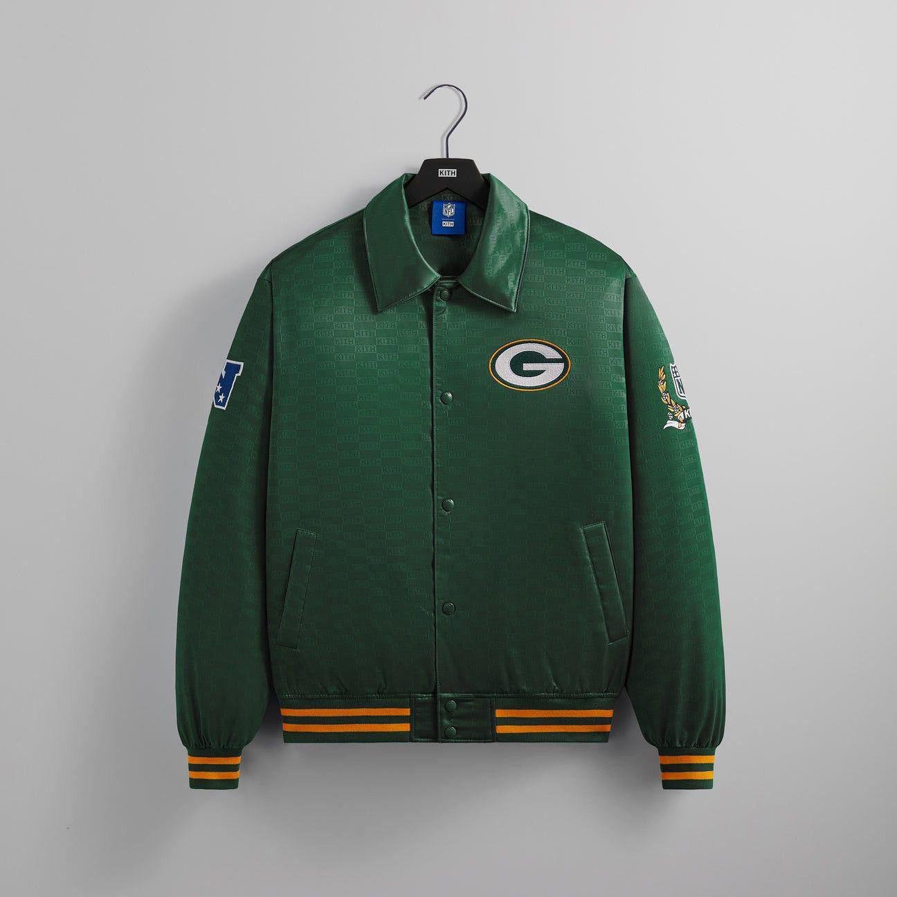 Kith x NFL Packers Satin Bomber Jacket