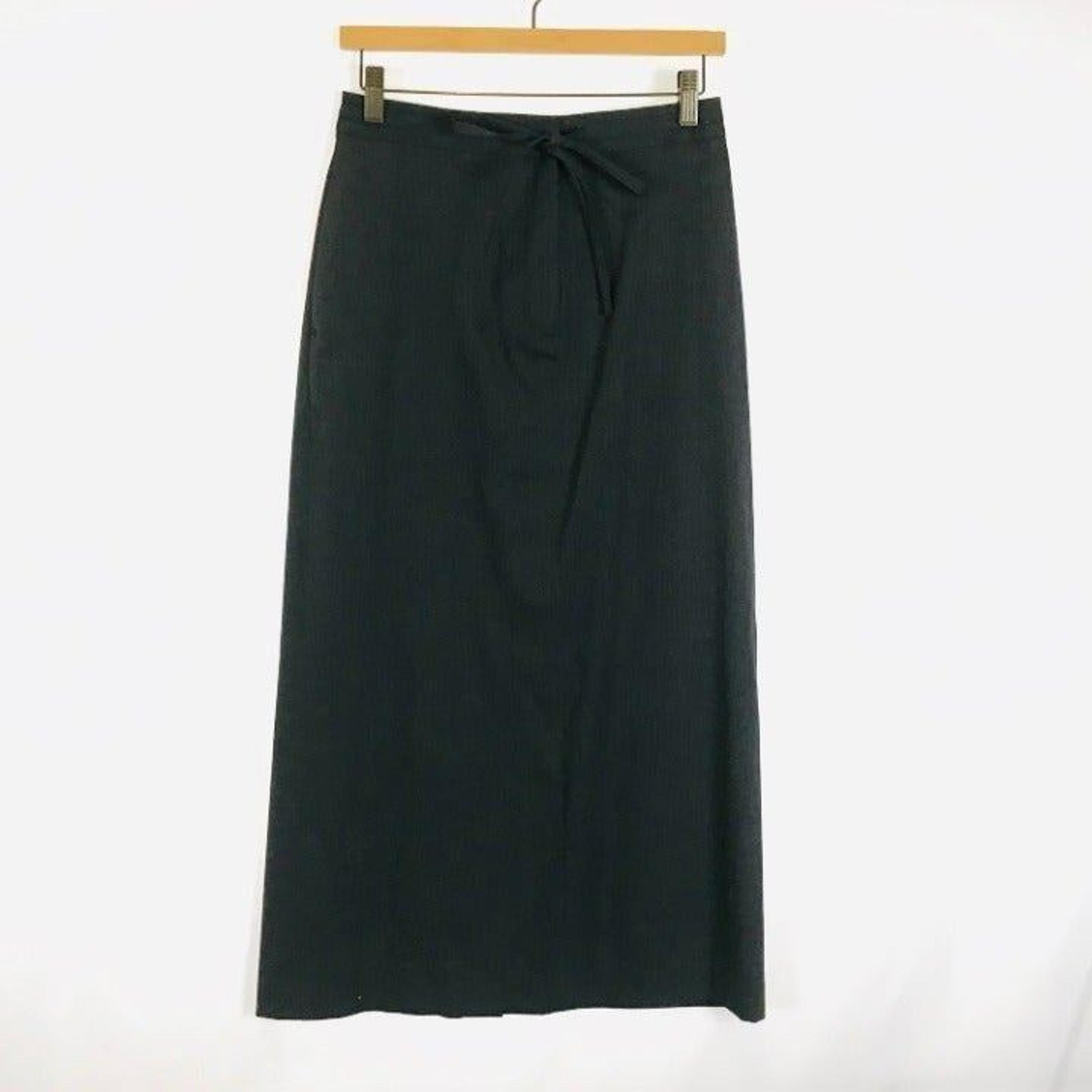 6P LL Bean Tie Front Wool Maxi Skirt