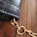 Tory Burch Black Leather Bombe Clutch with Removable Gold Chain Strap