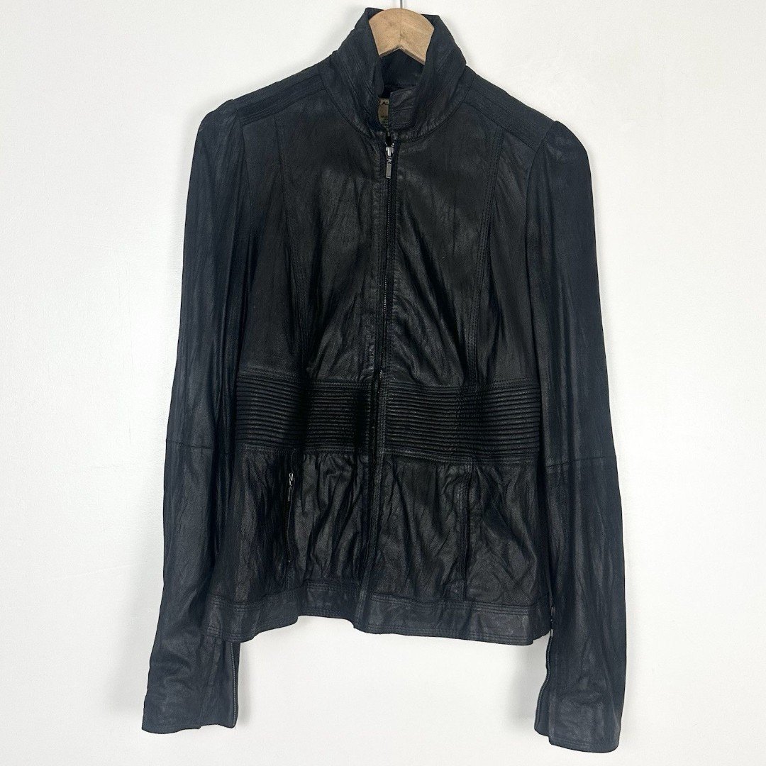 Alpinestars by Denise Focil Black Leather Moto Jacket Size M