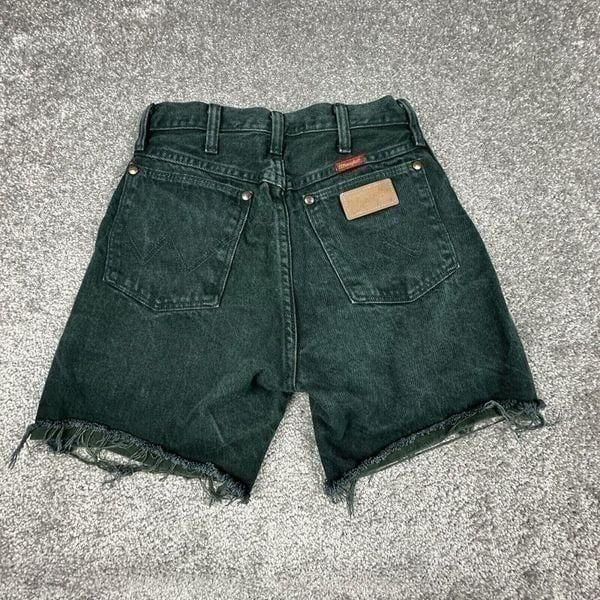 Wrangler Cut Off Shorts Womens Small (25x5) Forest Green Vintage Y2K Denim