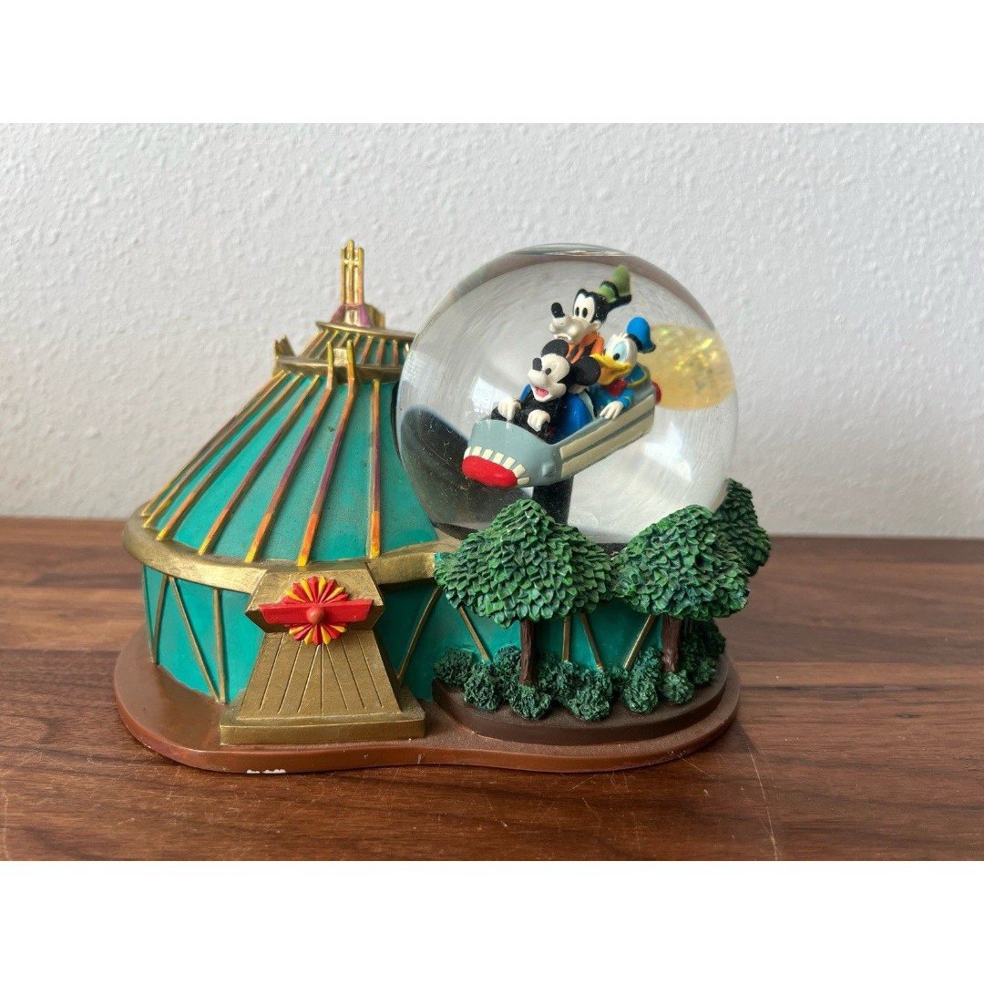 Vintage Disneyland Disney World SPACE MOUNTAIN Roller Coaster Mickey SNOWGLOBE