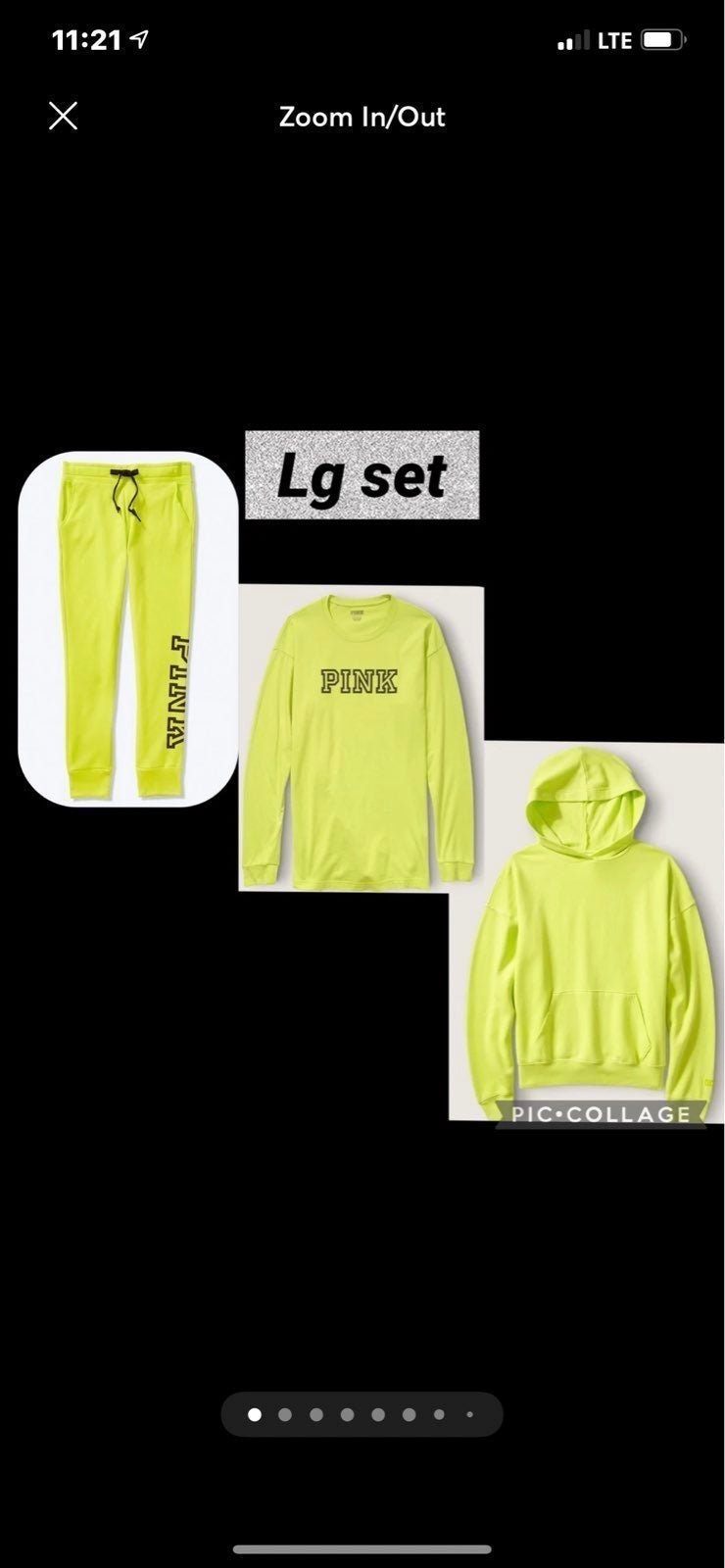 Vs pink skinny joggers long sleeve tee pullover sweatshirt lg