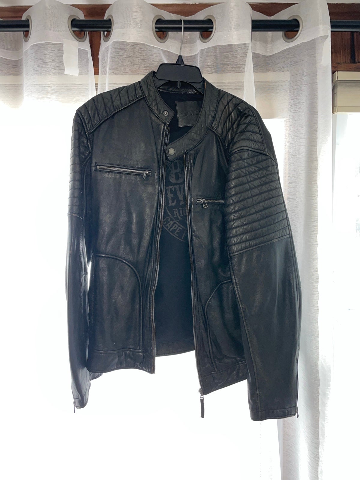 Angelo Litrico European brand leather motorcycle jacket