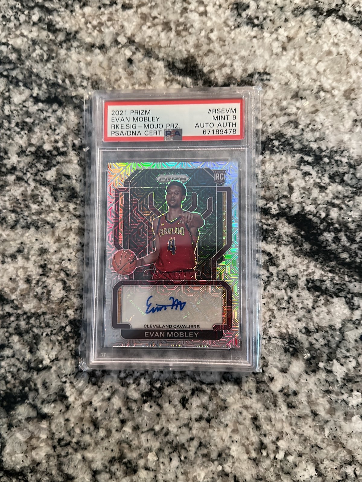 Evan Mobley Mojo Prizm Auto Rc /25 PSA 9