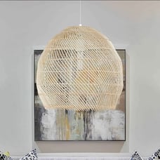 Hand-woven 14” Rattan Hanging Pendant Light Lighting