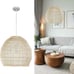 Hand-woven 14” Rattan Hanging Pendant Light Lighting