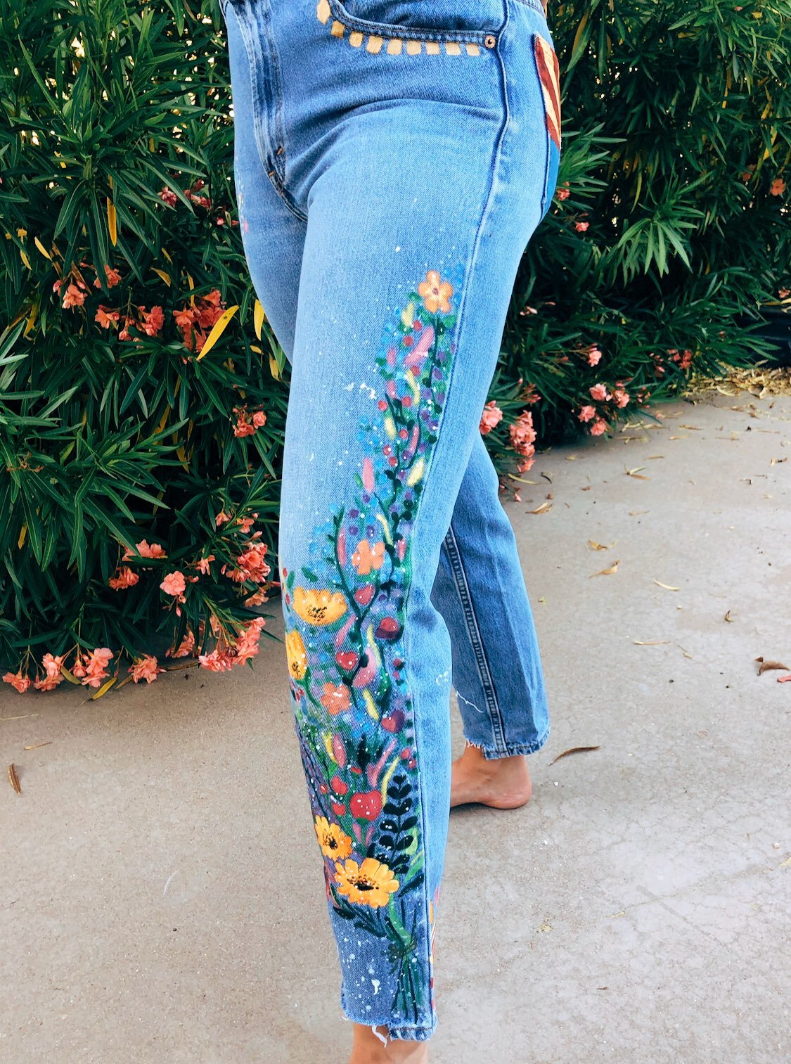 Hand painted jeans