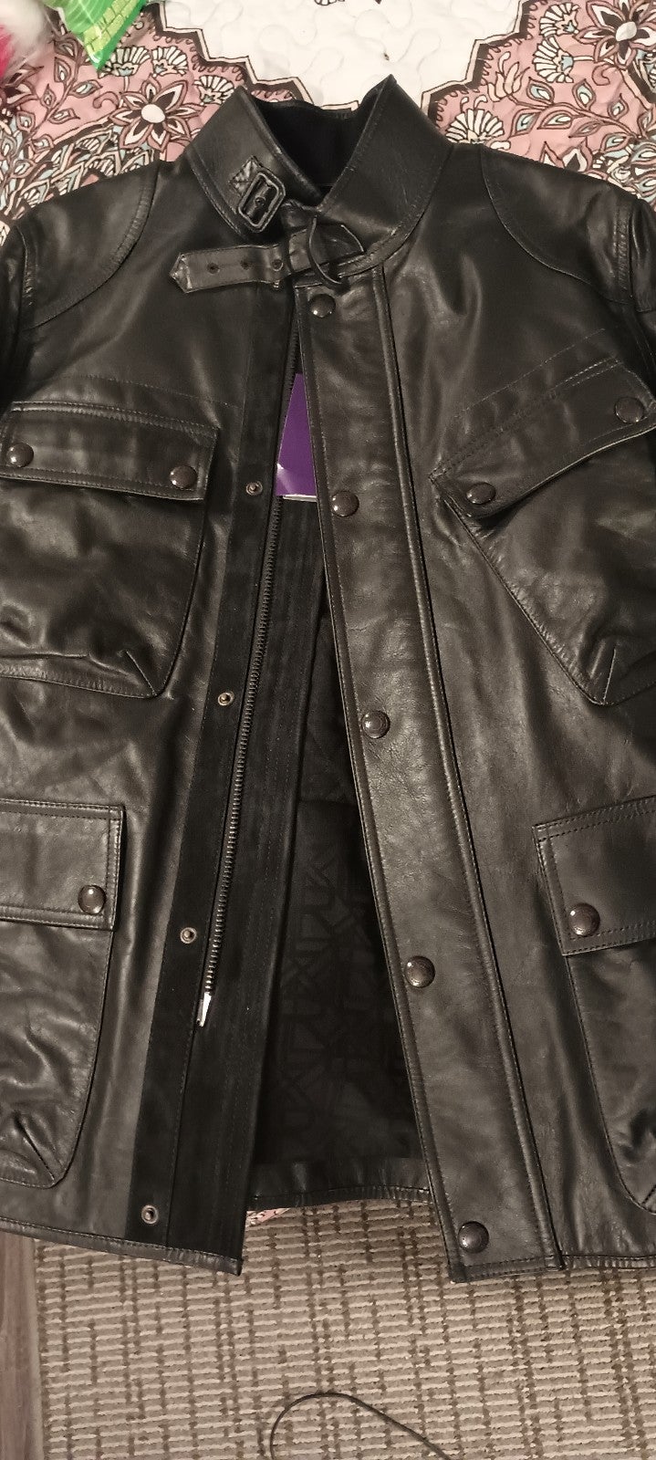 Ralph Lauren purple label leather jacket woman's biker jacket