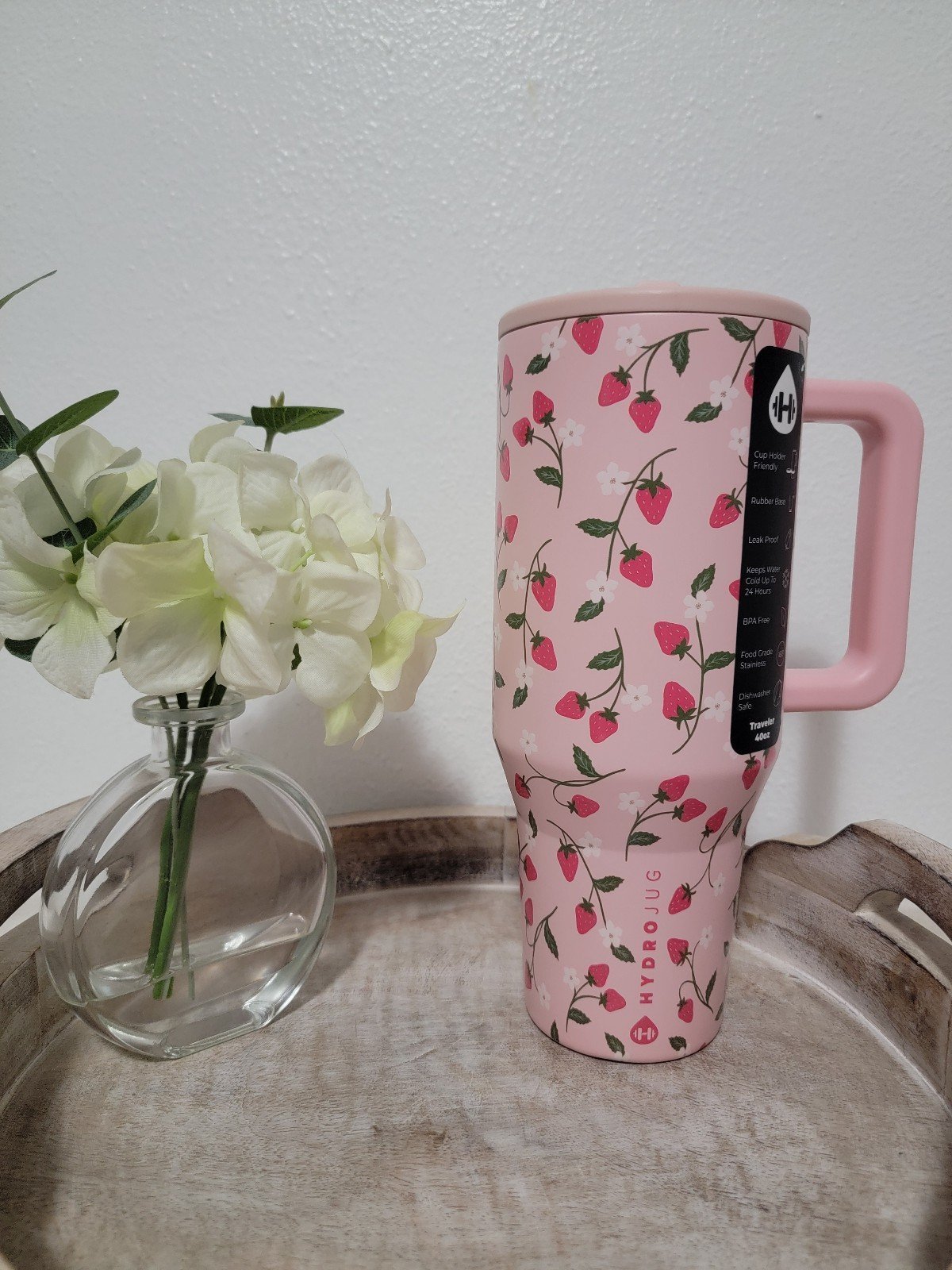 40oz Pink Strawberry Traveler Hydrojug