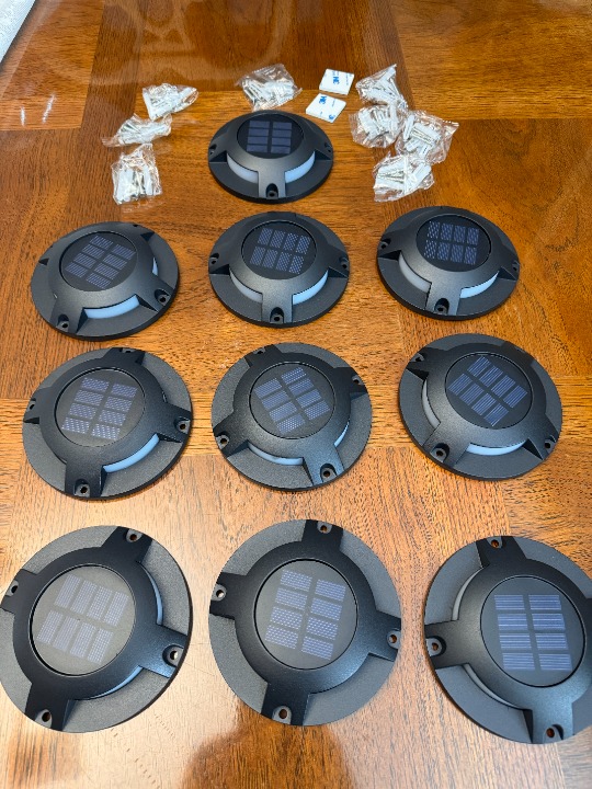 10Pcs Cold white Solar Deck Lights Driveway Dock Garden LED Light Step Lights