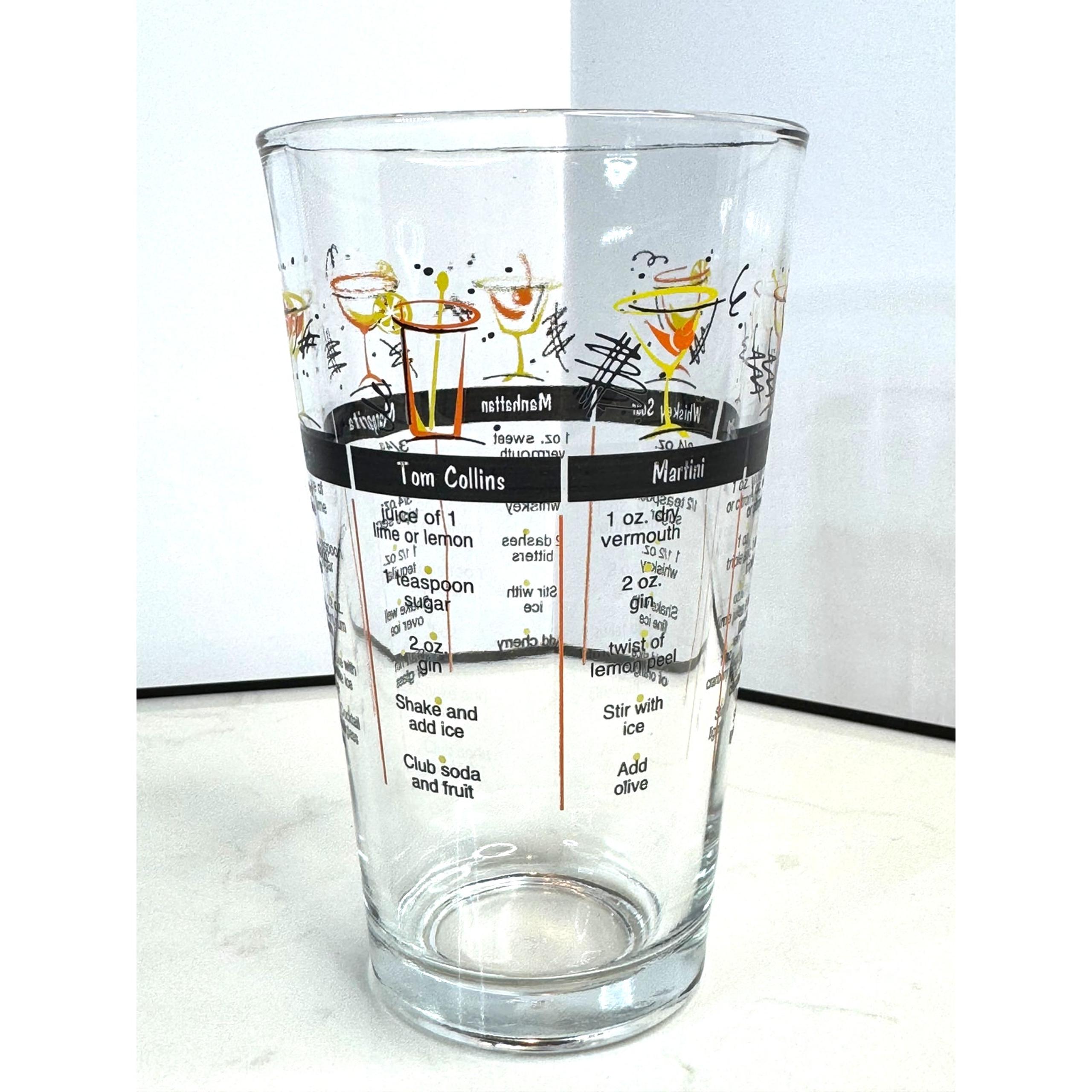 Vintage 1960s Libbey Cocktail Shaker Atomic Barware Classic Recipes